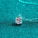 S925 Silver Moissanite Necklace for Women with Single Diamond Pendant, Simple and Fresh Style, Daily Commute Versatile