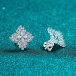 S925 Sterling Silver Moissanite Earrings Snowflake Marquise Women's Fashion Elegant Drop Earrings