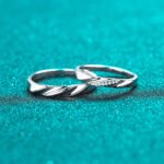 S925 Sterling Silver Couple Ring for Women with Moissanite, Valentine's Day Gift