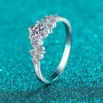 S925 Silver Moissanite Ring for Women, Exquisite and Compact, Daily Simple, Commuter, Versatile, Festival Gift