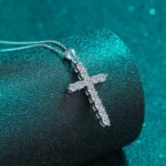 S925 Sterling Silver Cross Pendant Necklace for Women, Moissanite, Chain Necklace, Factory Direct Wholesale