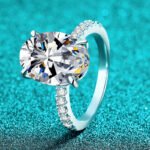 S925 Sterling Silver Moissanite Ring for Women 8 Carat Oval Shape Luxury Exquisite Elegant