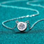 S925 Sterling Silver Bubble Necklace 1 Carat Moissanite Valentine's Day Gift Collarbone Chain for Women