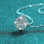 S925 Sterling Silver Moissanite Necklace for Women, Heart-Shaped Bezel, Dainty and Sweet