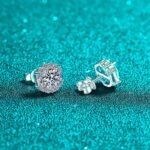 S925 Sterling Silver Moissanite Stud Earrings for Women, Simple Elegant Design, Daily Wear, Festival Gift