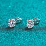 S925 Sterling Silver Moissanite Stud Earrings for Women, Cute Small Ear Accessory, Factory Direct Wholesale