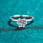 S925 Sterling Silver Heart Six-Prong Moissanite Ring for Women Wedding Ring Factory Direct Wholesale
