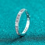 S925 Sterling Silver Full Moissanite Ring for Women, Bamboo Joint Style, Simple Daily Fashion, Couple Ring
