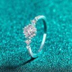 S925 Sterling Silver Moissanite Ring for Women, Square Geometric Design, Light Luxury Gift