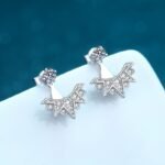 S925 Sterling Silver Snowflake Earrings for Women with Moissanite