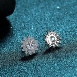 925 Silver Stud Earrings for Women, Four-Prong 1 Carat Moissanite, Round Cubic Zirconia Earrings