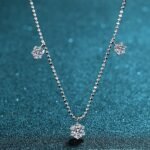 S925 Sterling Silver Necklace Six-Prong Women's 3.2 Carat Moissanite Starry Sky Moissanite Necklace