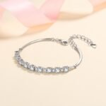 S925 Silver Bracelet with Moissanite and CZ Stones for Women