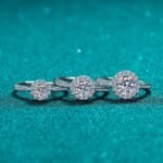 S925 Sterling Silver Moissanite Ring Four Prong Round Setting Factory Direct