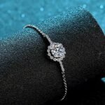 1 Carat Moissanite Bracelet for Women, 925 Silver, Star Around Moon Design