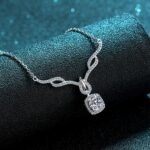 S925 Sterling Silver Four-Prong Moissanite Necklace for Women, 80-Point Simulated Diamond Choker, Factory Direct