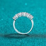 S925 Sterling Silver Moissanite Ring Women Oval Eternity Band Fashion Light Luxury