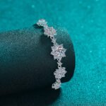 S925 Sterling Silver Moissanite Bracelet for Women, Snowflake Fashion Jewelry, Gift for Girlfriend
