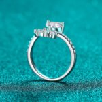 S925 Sterling Silver Moissanite Ring for Women Heart Bouquet Style Elegant Gift for Girlfriend