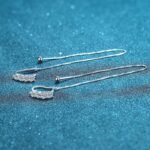 S925 Sterling Silver Earrings Women High-End Light Luxury Design Anti-Loss Ear Thread Moissanite Ear Clip Earrings