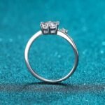 S925 Silver Snowflake Button Ring Fashionable Simple Style Moissanite Women's Ring