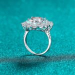 S925 Sterling Silver Moissanite Ring for Women, 5 Carat Pear Cut with Bezel Setting, Elegant and Luxurious