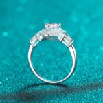 S925 Sterling Silver Ring for Women Heart Shape Moissanite Love Ring Wedding Band Factory Direct
