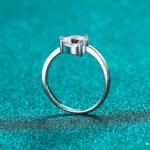 S925 Sterling Silver Moissanite Ring for Women Heart Shape Halo Ring Simple Personality Gift for Girlfriend