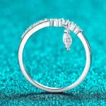 S925 Sterling Silver Full Moissanite Ring for Women, Light Luxury Exquisite High-End Temperament Ring Gift