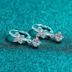 S925 Sterling Silver Moissanite Butterfly Earrings for Women, Tassel Drop Earrings, Delicate and Simple