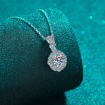 S925 Silver Moissanite Necklace for Women, Round Pendant, Fashion Commuter Style, Simple and Versatile, Daily Wear, OL Style