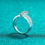 S925 Sterling Silver Crown Ring for Women with Moissanite