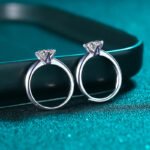 S925 Sterling Silver Ring for Women 50 Points 1 Carat Moissanite Six Claw Ring