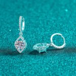 S925 Sterling Silver Moissanite Stud Earrings for Women, Fashionable Teardrop Dangle Earrings, Simple and Elegant, Daily Wear