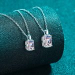 S925 Sterling Silver Moissanite Necklace for Women, Minimalist Square Pendant, Collarbone Chain, Daily Versatile
