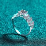 S925 Sterling Silver Moissanite Ring for Women, Rectangular Beveled 1 Carat, Light Luxury Festive Gift