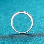 925 Silver Ring for Women Simple Band Ring with Bezel Set 27 Point Moissanite Ring Factory Direct