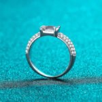 S925 Sterling Silver Women's Radiant Cut and Emerald Cut Moissanite Ring