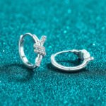 S925 Silver Moissanite Earrings with Knot Design, Fashionable Ear Accessories