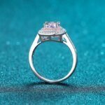 S925 Silver Square Wrap Women's Ring 1 Carat Moissanite Ring Fashionable Ring