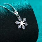 S925 Sterling Silver Moissanite Snowflake Pendant Necklace for Women, Simple and Elegant, Valentine's Day Gift for Friends