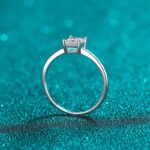 S925 Sterling Silver Ring for Women Princess Cut Moissanite Simple Band Factory Direct Wholesale