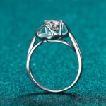 925 Silver Ring for Women Moissanite Ring Heart Ring Angel Kiss