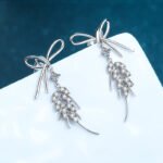 S925 Sterling Silver Moissanite Butterfly Bow Earrings for Women Factory Direct Wholesale