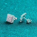 S925 Sterling Silver Moissanite Stud Earrings for Women, Rose Gold Tone, Factory Direct Wholesale