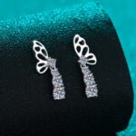 S925 Sterling Silver Moissanite Butterfly Earrings for Women, Elegant and Chic, Festival Gift