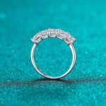 S925 Sterling Silver Ring for Women Princess Cut Moissanite Eternity Band