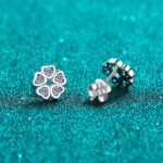 S925 Sterling Silver Women's Heart-Shaped Petal Moissanite Earrings, Sweet Style, Gift for Friends
