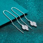 S925 Sterling Silver Moissanite Earrings for Women, Drop Line Earrings, Fashion Personality