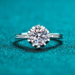 S925 Sterling Silver Ring for Women, Moissanite Ring with Heart Flower Basket, Everyday Fashionable Gift for Girlfriend